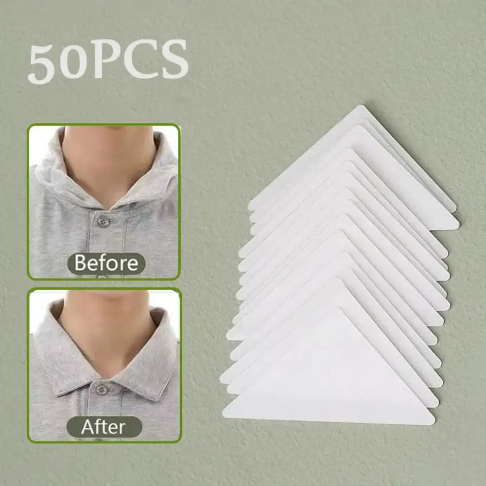 30PC/50PCS Self Adhesive Collar Fixed Pads Collar Styling Tape Does Not Warp Shirt Neck Protector Pads Shirt Collar Support Pads