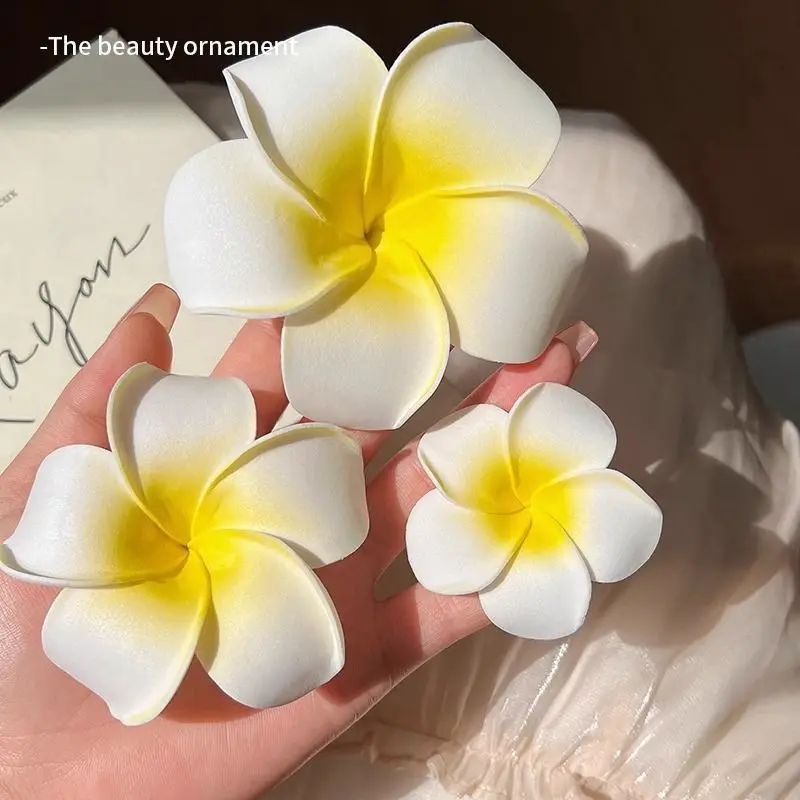 Fashion Plumeria Flower Hair Clips for Women Hairpins Girls Side Bangs Clips Flower Barrette Hawaiian Party Bag Hat Accessories