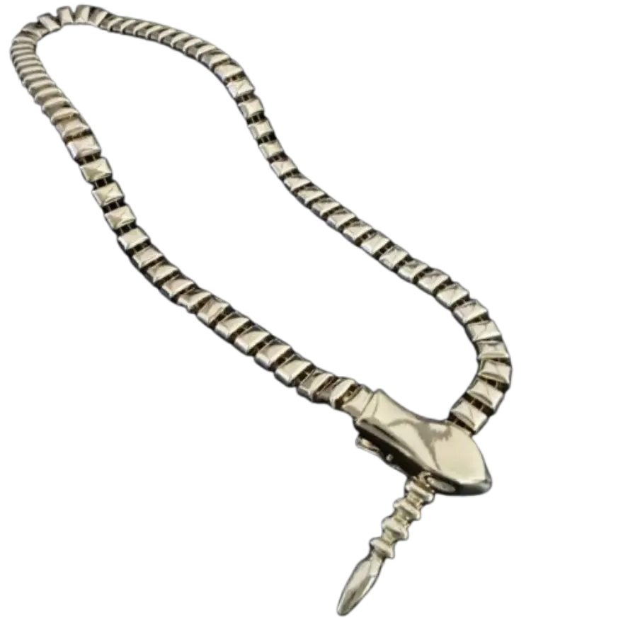 Snake Shape Design Sense Micro Setting Pendant Long Necklace Winter Sweater Chain Fashion Jewelry for Woman Girls Party Gift