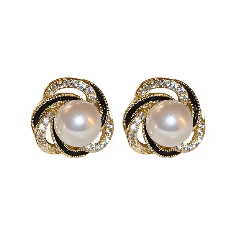 New South Korea Green Cat's Eye Stone Earrings Elegant Fashion Simple Small Earrings Women's Jewelry