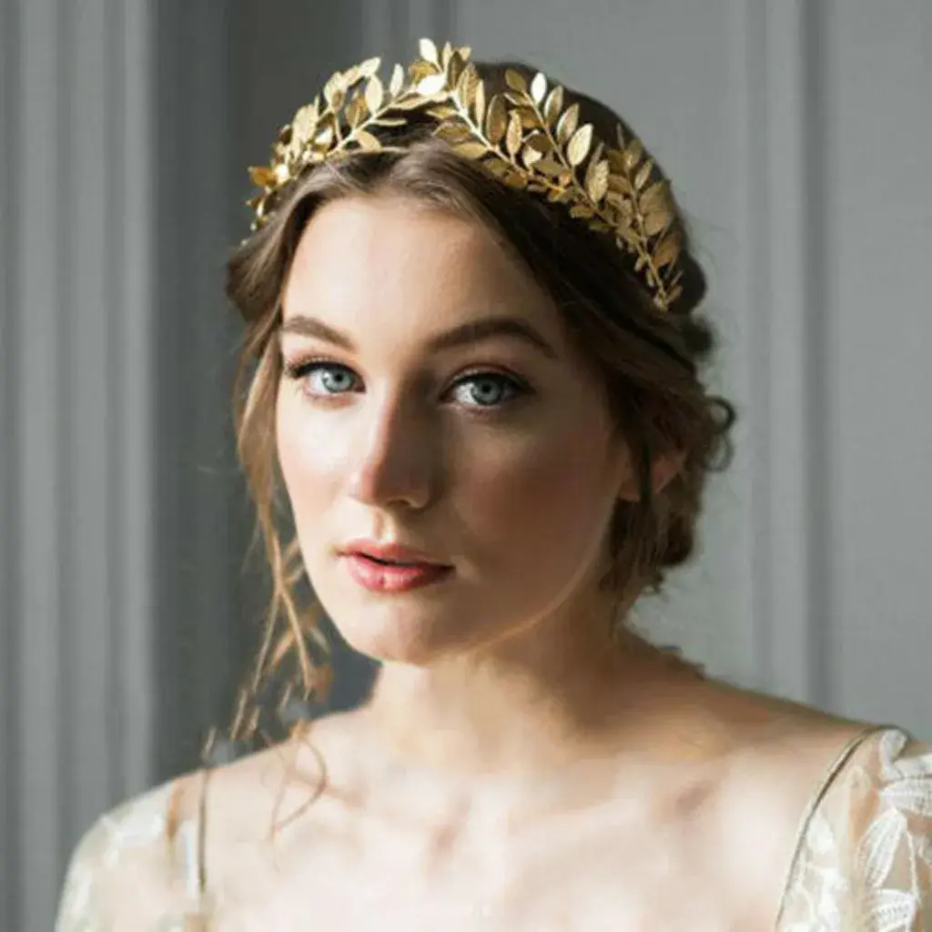 Fashion Greek Goddess Headband Gold Leaves Hair Flower Band Crown Gold Head Women Piece Bridal Leaf Headband Hair Accessories