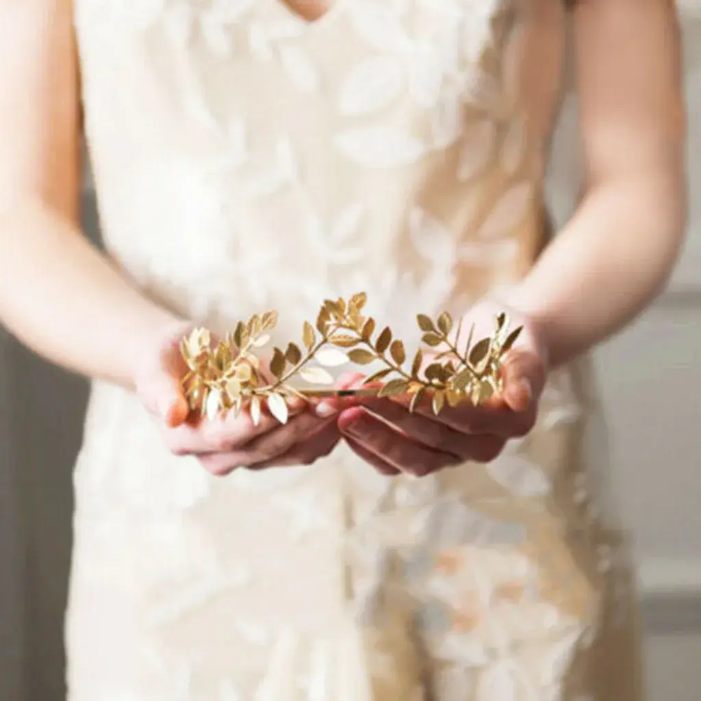 Fashion Greek Goddess Headband Gold Leaves Hair Flower Band Crown Gold Head Women Piece Bridal Leaf Headband Hair Accessories