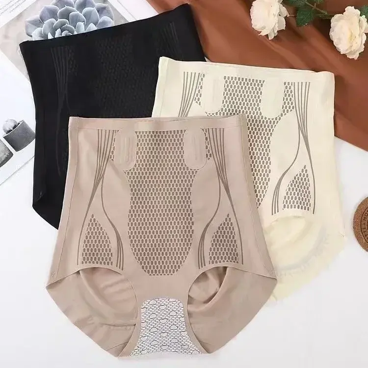 1pcs New Women's Seamless Ice Silk Ion Fiber Underwear Panties Quality Antibacterial Woman High Waist Soft Silk Panty Underpants