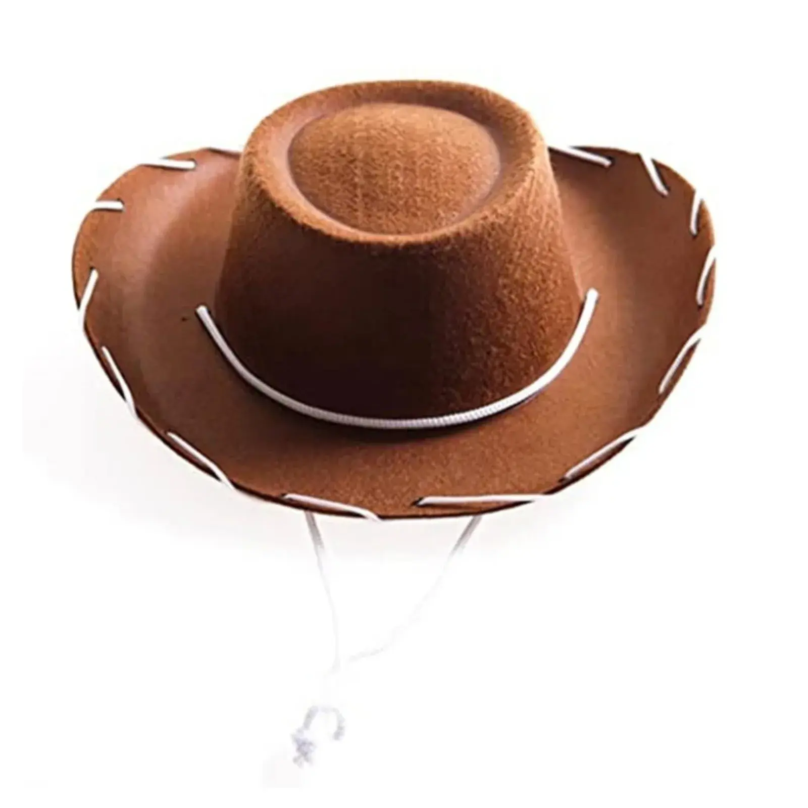 New Brown Red Felt Woody Cowboy Hat Adjustable Western Big Brimmed Cowboy Outdoor Sports Climbing Wilderness