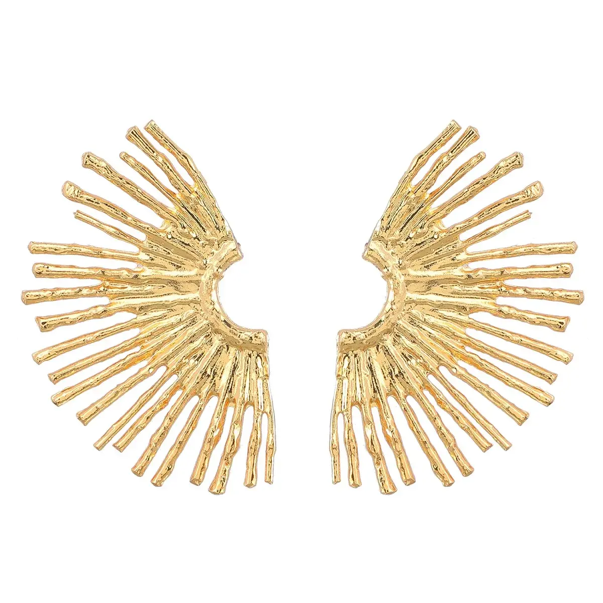 1 Pair Fashion Alloy Half Sun Flower Earrings Women's Fashion Party Vintage Metal Ear Jewelry Stainless Steel Earrings