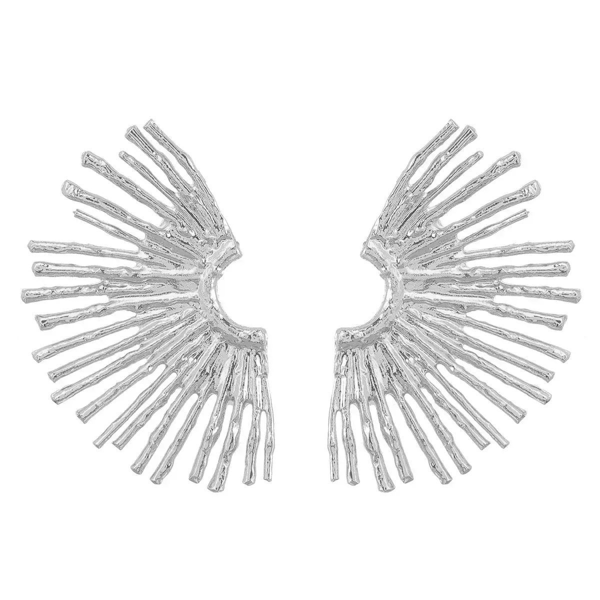 1 Pair Fashion Alloy Half Sun Flower Earrings Women's Fashion Party Vintage Metal Ear Jewelry Stainless Steel Earrings