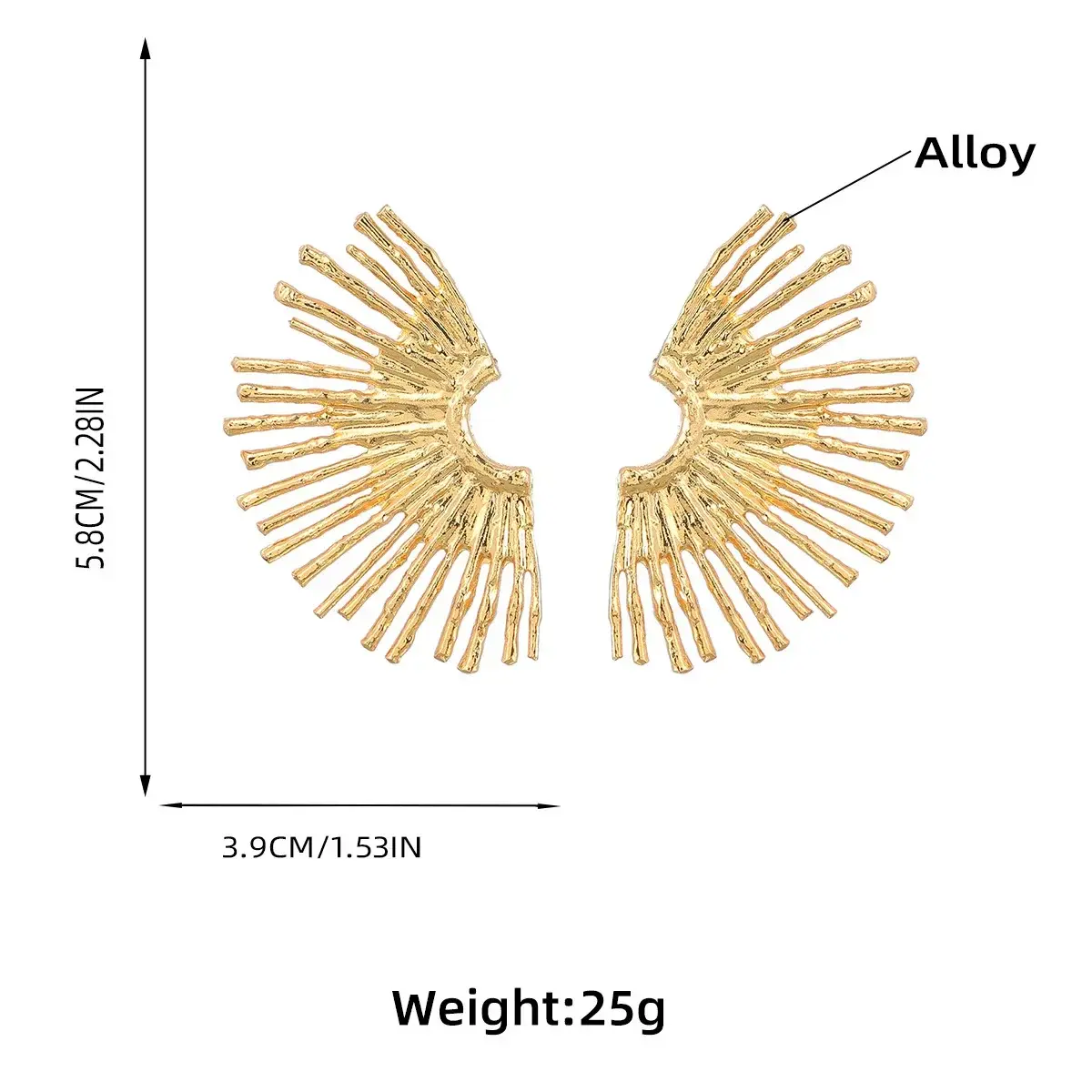 1 Pair Fashion Alloy Half Sun Flower Earrings Women's Fashion Party Vintage Metal Ear Jewelry Stainless Steel Earrings