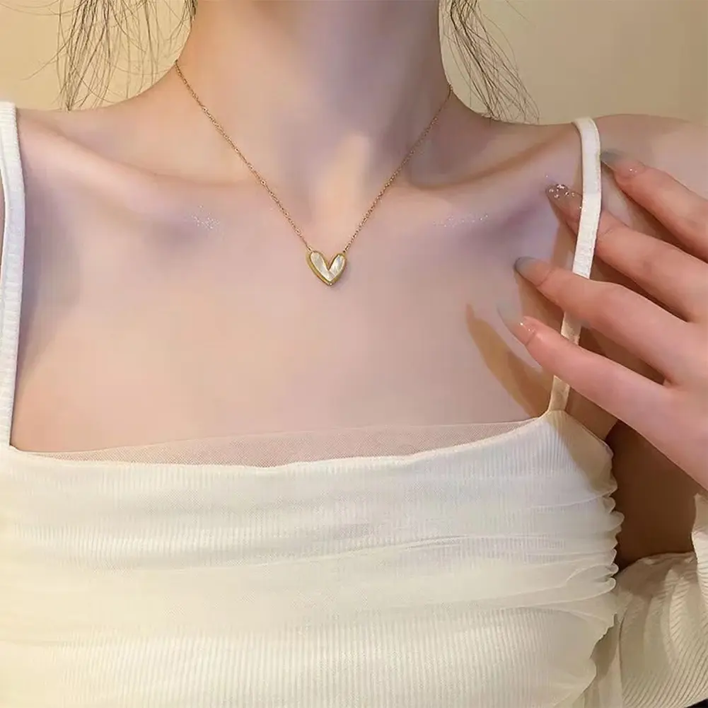 New Y2K Star Zircon Pendant Necklace for Women Luxury Sweet Cool Girl Punk Heart Clavicle Chain New Fashion Jewelry Party Gift