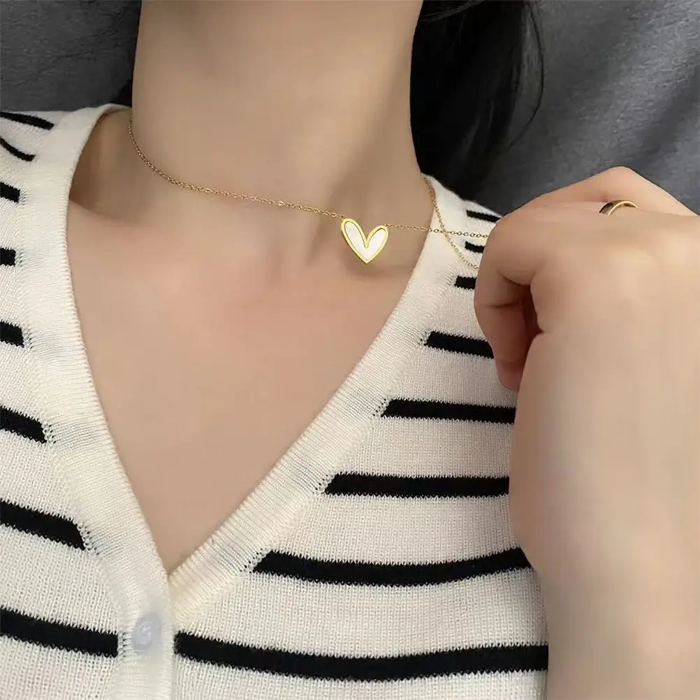 New Y2K Star Zircon Pendant Necklace for Women Luxury Sweet Cool Girl Punk Heart Clavicle Chain New Fashion Jewelry Party Gift