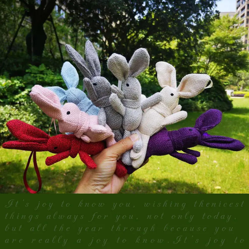New Fashion Cute Wishing Rabbit Keychain for Children Portable Cartoon Unicorn Plush Toy Animal Stuffed Dress Rabbit Keychain