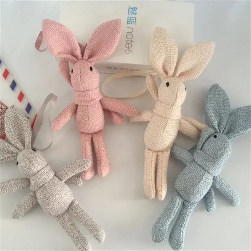 New Fashion Cute Wishing Rabbit Keychain for Children Portable Cartoon Unicorn Plush Toy Animal Stuffed Dress Rabbit Keychain