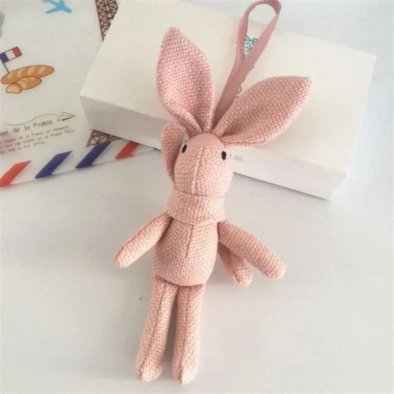 New Fashion Cute Wishing Rabbit Keychain for Children Portable Cartoon Unicorn Plush Toy Animal Stuffed Dress Rabbit Keychain