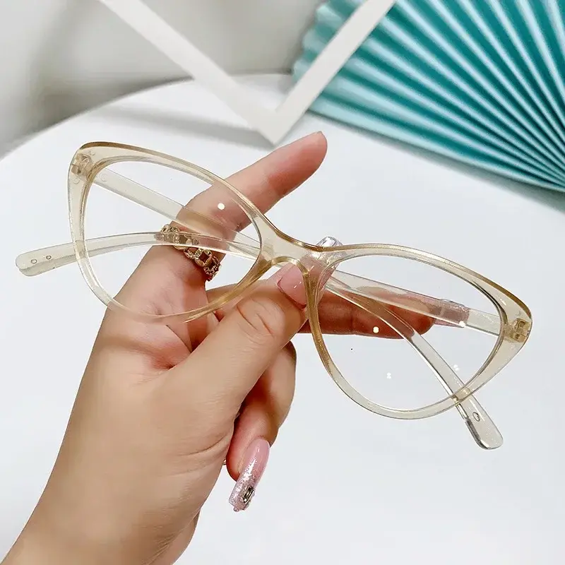 New Fashion Unisex Cat Eye Plain Glasses for Women Pc Frame Glasses for Party Eyeglasses Female Decorative Spectacles Glasses