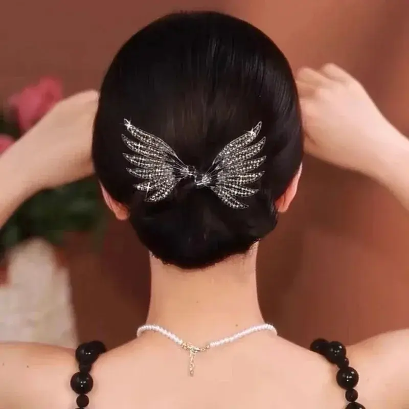 New Women's Hair Twister Crystal Wings Curler Exquisite Temperament Hairpin Curling Hair Hairpins Hairs Accessories Hair Dryer