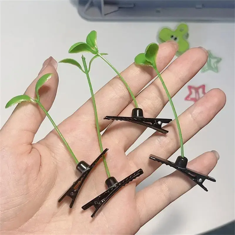 1/3/5PCS Funny Little Bean Sprouts with Grass Growing on Their Heads Sprouting Grass Hair Clips Slow Sheep Sheep’s Cute Be