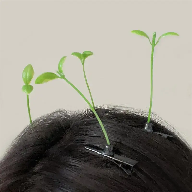 10/20/30pcs Funny Bean Sprouts  Heads Sprouting Grass Hair Clips Slow Sheep Sheeps Cute and Funny Little Bean Sprouts Hair Clips