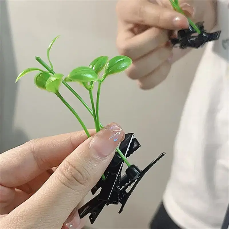 1/3/5PCS Funny Little Bean Sprouts with Grass Growing on Their Heads Sprouting Grass Hair Clips Slow Sheep Sheep’s Cute Be