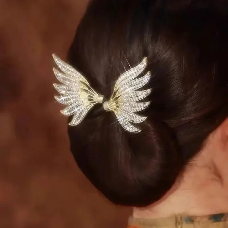 New Women's Hair Twister Crystal Wings Curler Exquisite Temperament Hairpin Curling Hair Hairpins Hairs Accessories Hair Dryer