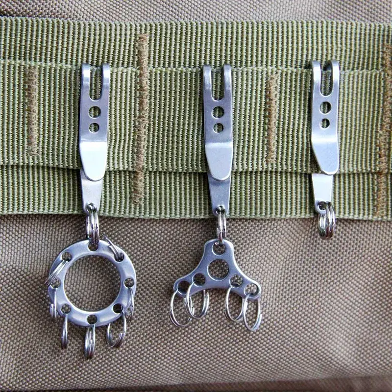 Multitools Stainless Steel Key Chains Bag Waist Belt Hanging Clip Mini Metal Key Buckles Pocket Clips Carabiner Outdoor Gadget