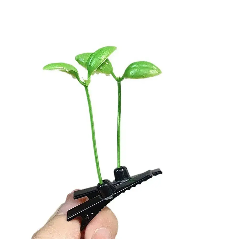 1/3/5PCS Funny Little Bean Sprouts with Grass Growing on Their Heads Sprouting Grass Hair Clips Slow Sheep Sheep’s Cute Be
