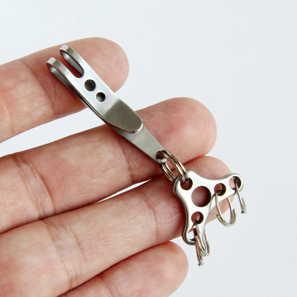Multitools Stainless Steel Key Chains Bag Waist Belt Hanging Clip Mini Metal Key Buckles Pocket Clips Carabiner Outdoor Gadget