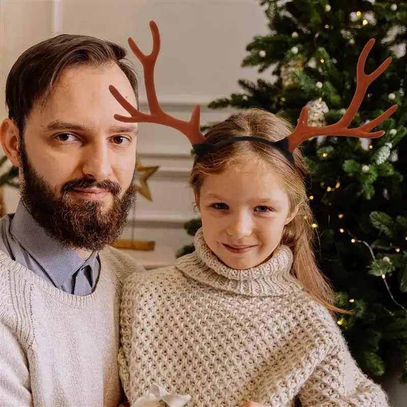 Antler Headband Christmas Antler Costume Xmas Headbands Xmas Party Bopper Brown Deer Antler Headband Deer Horn Headband