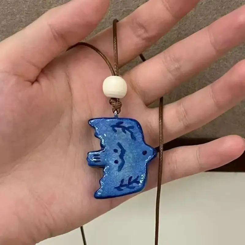 1pcs Fashion Retro Blue Bird Necklace Cute Handmade Couples Necklace Sweater Chain Bohemian Style Jewelry Women Metal Necklace