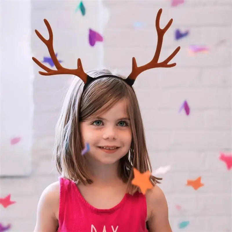 Antler Headband Christmas Antler Costume Xmas Headbands Xmas Party Bopper Brown Deer Antler Headband Deer Horn Headband