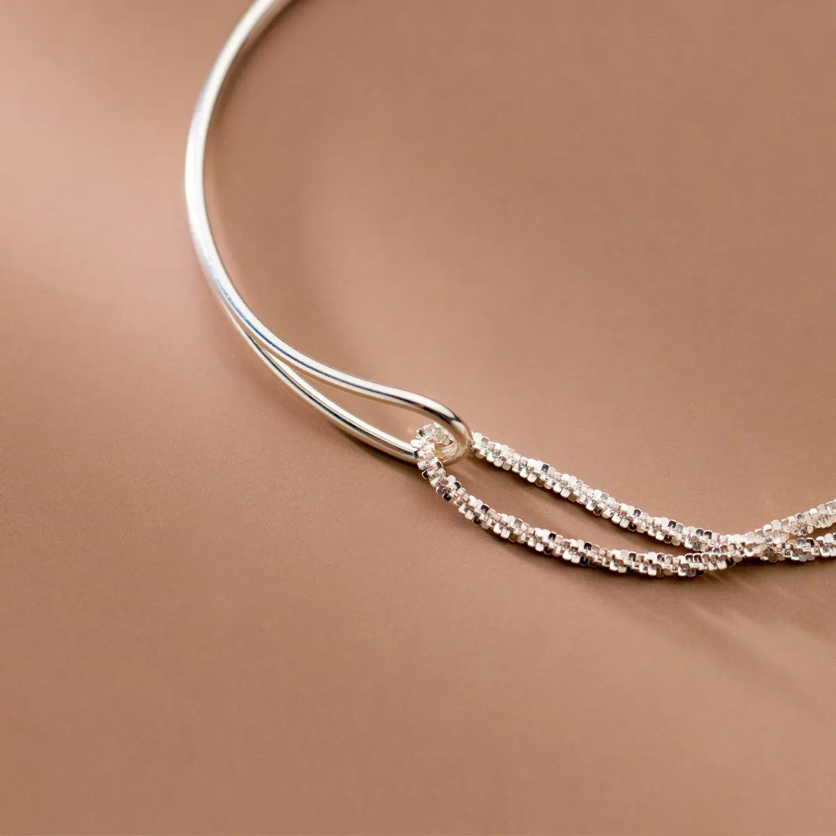 Fashion Silver Double-Layer Starry Sky Bracelet Asymmetric Hollow Bracelet Personalized Luxury Jewelry Simple Twists Bracelet