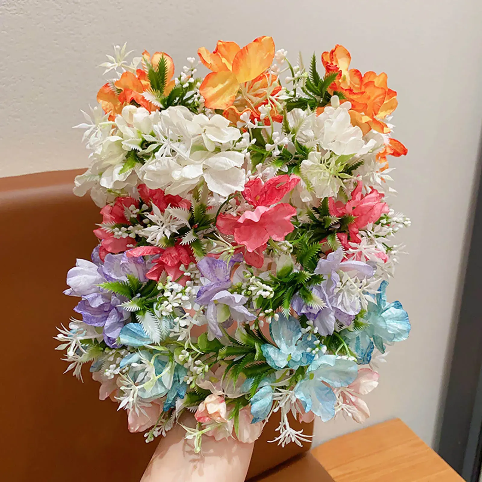 Fashion Girls Flower Crown Hand Woven Silk Flower Children Hair Loop Women Elegant Wedding Hair Accessories Photography Props