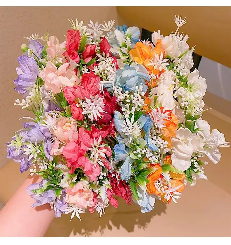 Fashion Girls Flower Crown Hand Woven Silk Flower Children Hair Loop Women Elegant Wedding Hair Accessories Photography Props