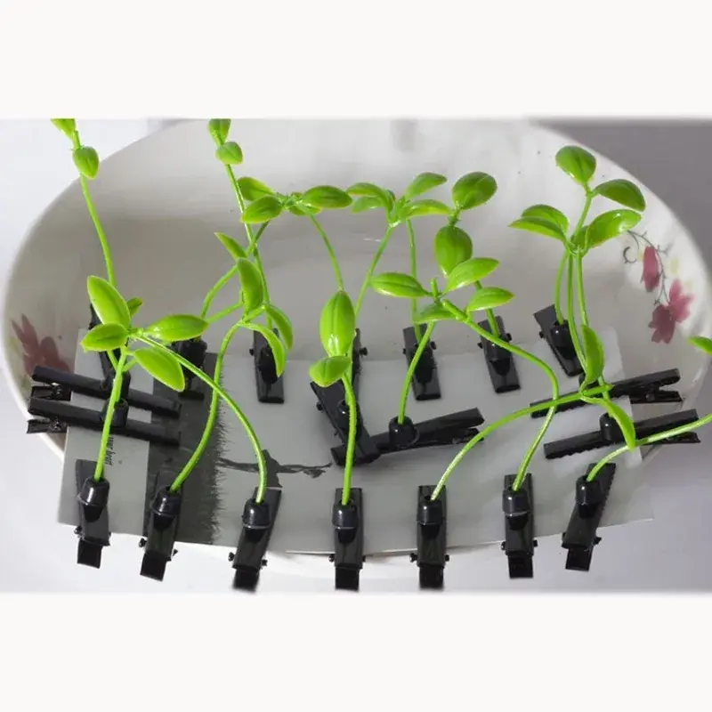 Fashion Mini Hair Clips Girls Simulation Bean Sprouts Fruits Festival Hairpin Barrettes Flower Sprout Bean Child Hair Clip