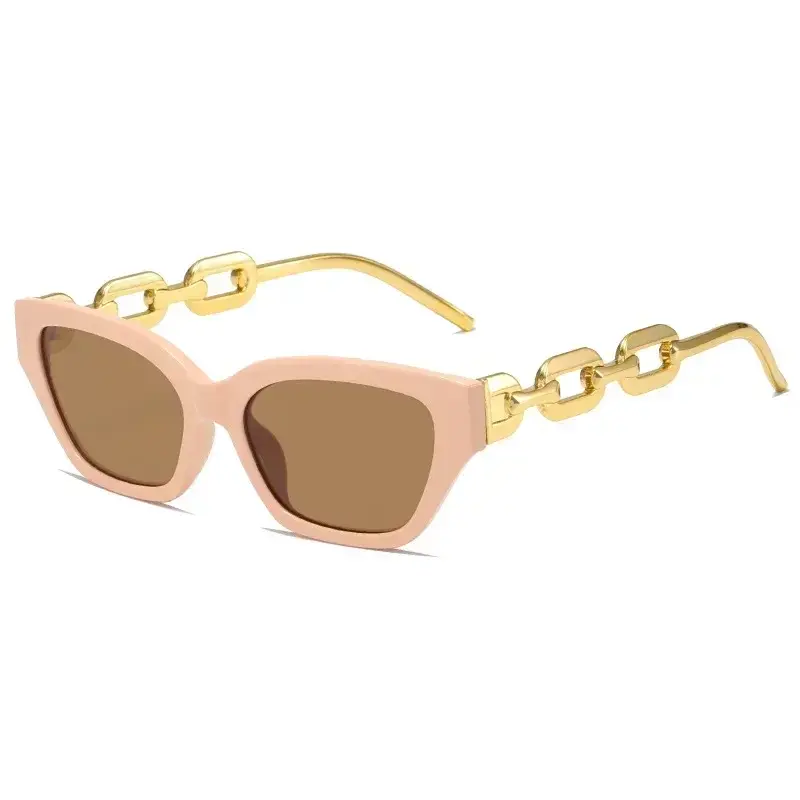 New Fashion Small Cat Eye Sunglasses Women Trending Product Luxury Brand Cateye Chain Leg Sun Glasses Ladies Black Shades UV400
