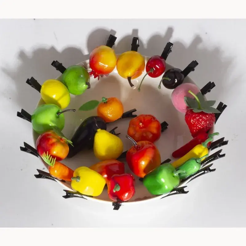 Fashion Mini Hair Clips Girls Simulation Bean Sprouts Fruits Festival Hairpin Barrettes Flower Sprout Bean Child Hair Clip