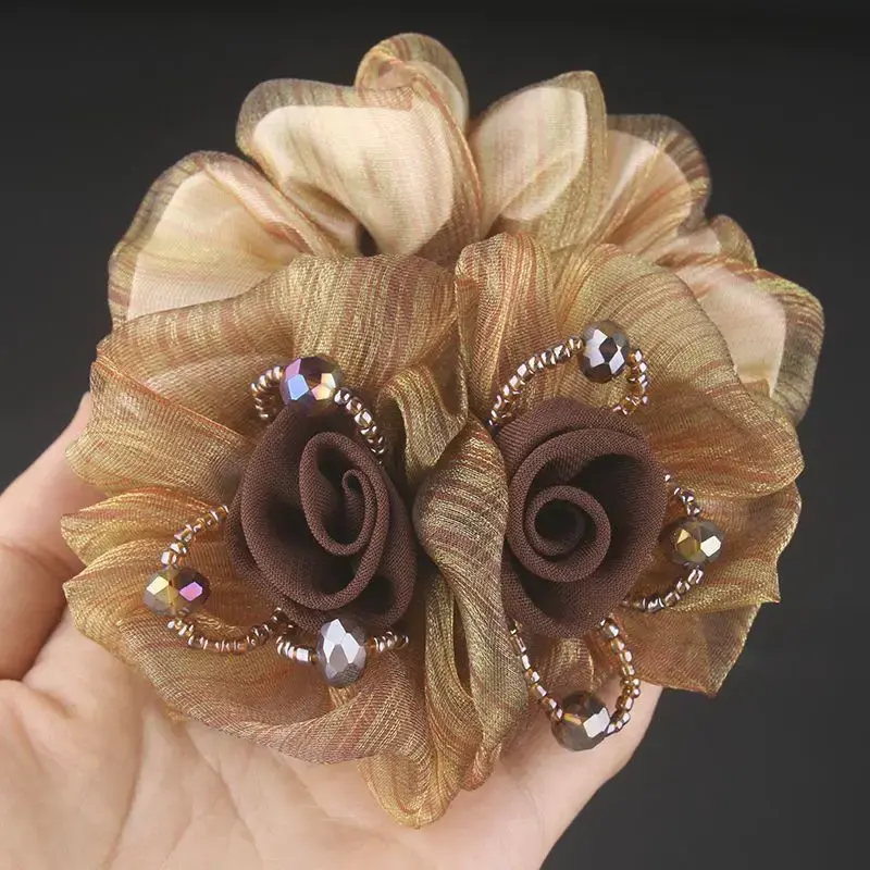 High Quality Fashion Hair Women's Premium Hairs Cord Headflower French Headwear Elegant Ribbon Hair Ties Women Hair Accessories