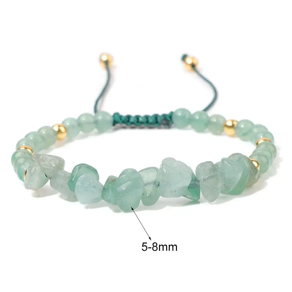 Fashion Natural Stone Green Malachite Bracelets Irregular Stone Chips Beaded Bracelet Healing Reiki Yoga Bracelets Men Women