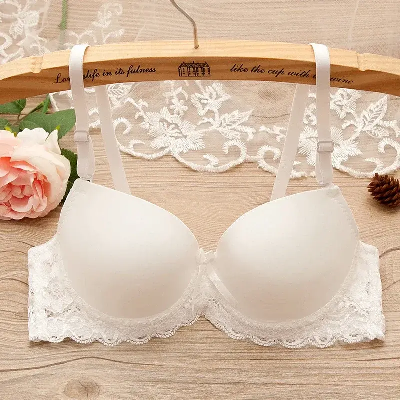 Fashion Sexy Push Up Bras Women Wireless Lace Trim Lingerie One-Piece Gather Seamless Underwear Convertible Straps Support Bra