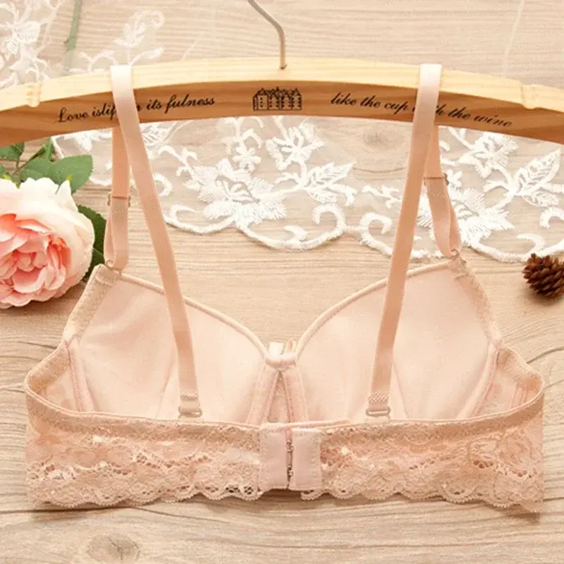 Fashion Sexy Push Up Bras Women Wireless Lace Trim Lingerie One-Piece Gather Seamless Underwear Convertible Straps Support Bra