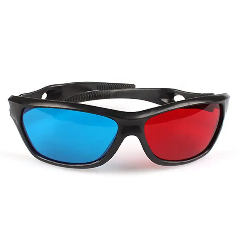 New Universal 3D Plastic Glasses Red Blue Black Frame for Dimensional Anaglyph TV Movie DVD Game Glasses