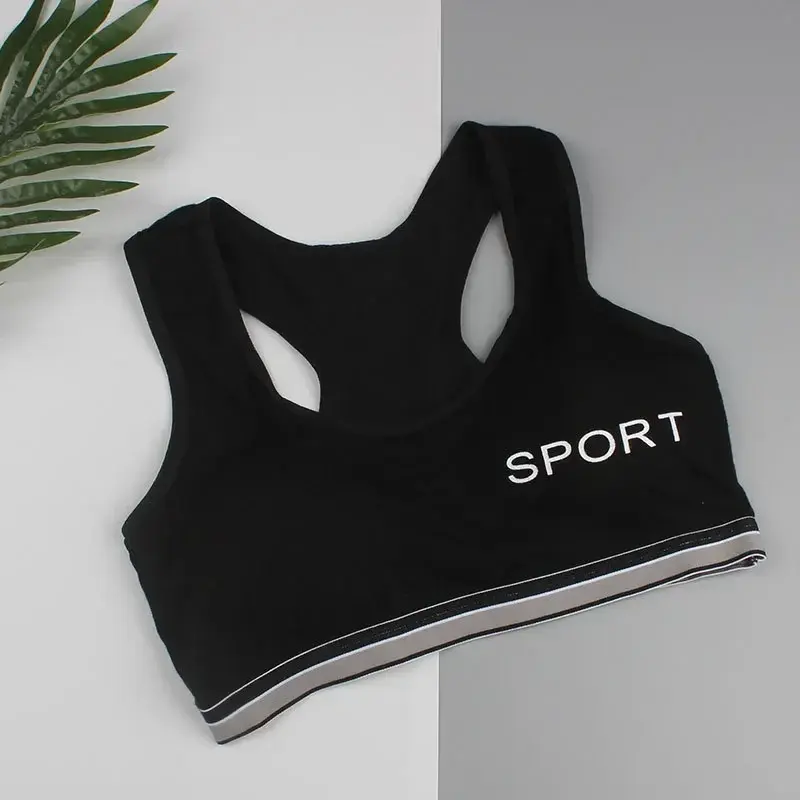 Girls Bra Cotton Children Girls Vest Students Comfortable Breathable Sports Bra No Steel Ring Underwear 7-16Y Kids Bra