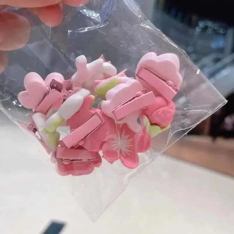New Cute Flower Hair Clips Cherry Blossom Girl Duck Mouth Clip Hairpin Hairpiece Female Headwear Cartoon Sakura Tulip Barrette
