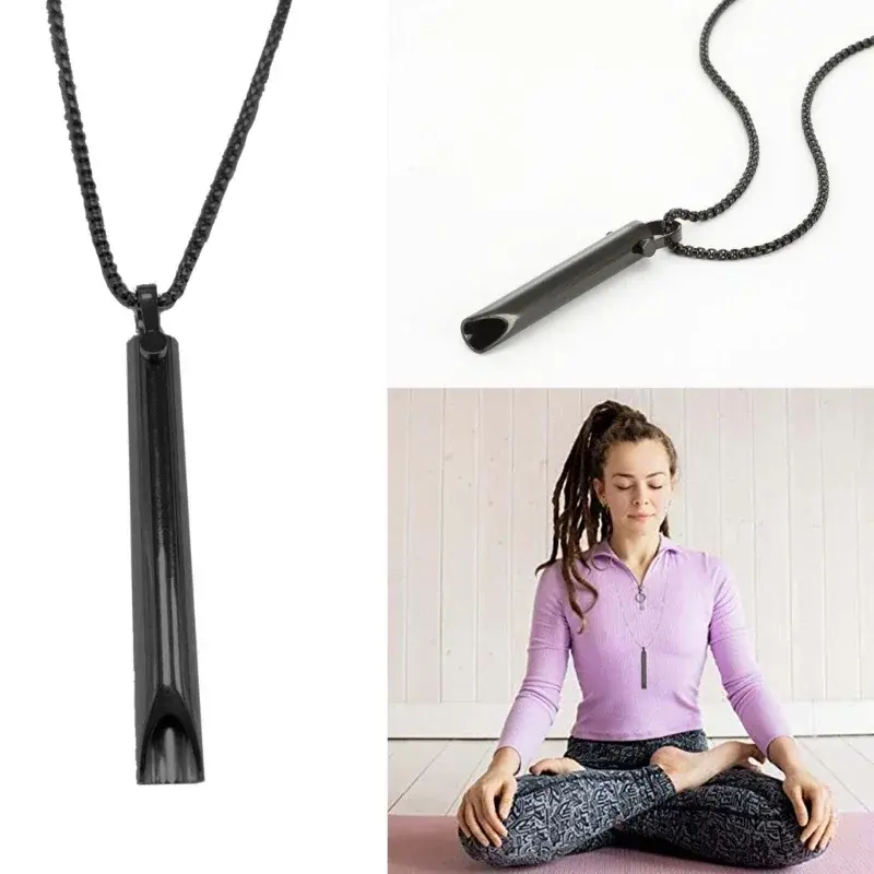 Meditation Mindfulness Breathing Necklace Whistle Pendant Necklace Breathing Exercise Tools for Relaxation and Focusing Accessor