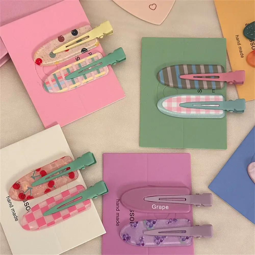 2Pcs/Set Seamless Children Hairpin Dopamine Sweet Candy Color Hairpin Cute Women's Side Hairpin Juice Series Hair Accessories