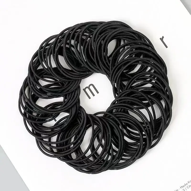 100PCS/Set Women 4CM Basic Nylon Elastic Hair Bands Ponytail Hair Scrunchie Rubber Bands Headband Hair Accessories Headwear
