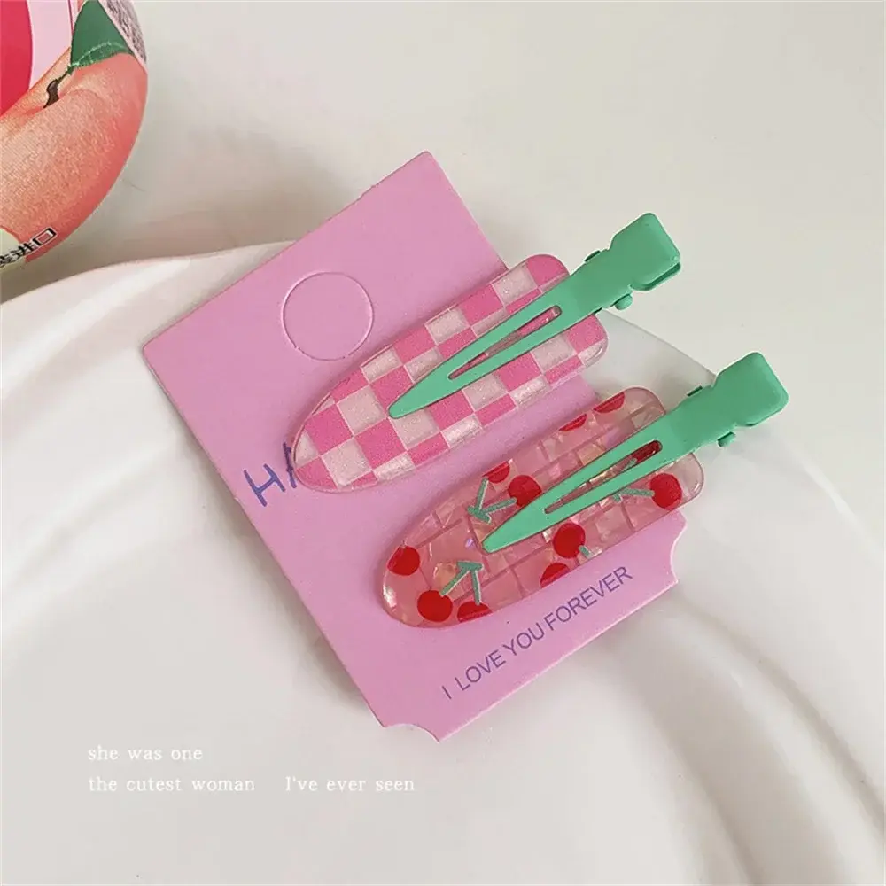 2Pcs/Set Seamless Children Hairpin Dopamine Sweet Candy Color Hairpin Cute Women's Side Hairpin Juice Series Hair Accessories