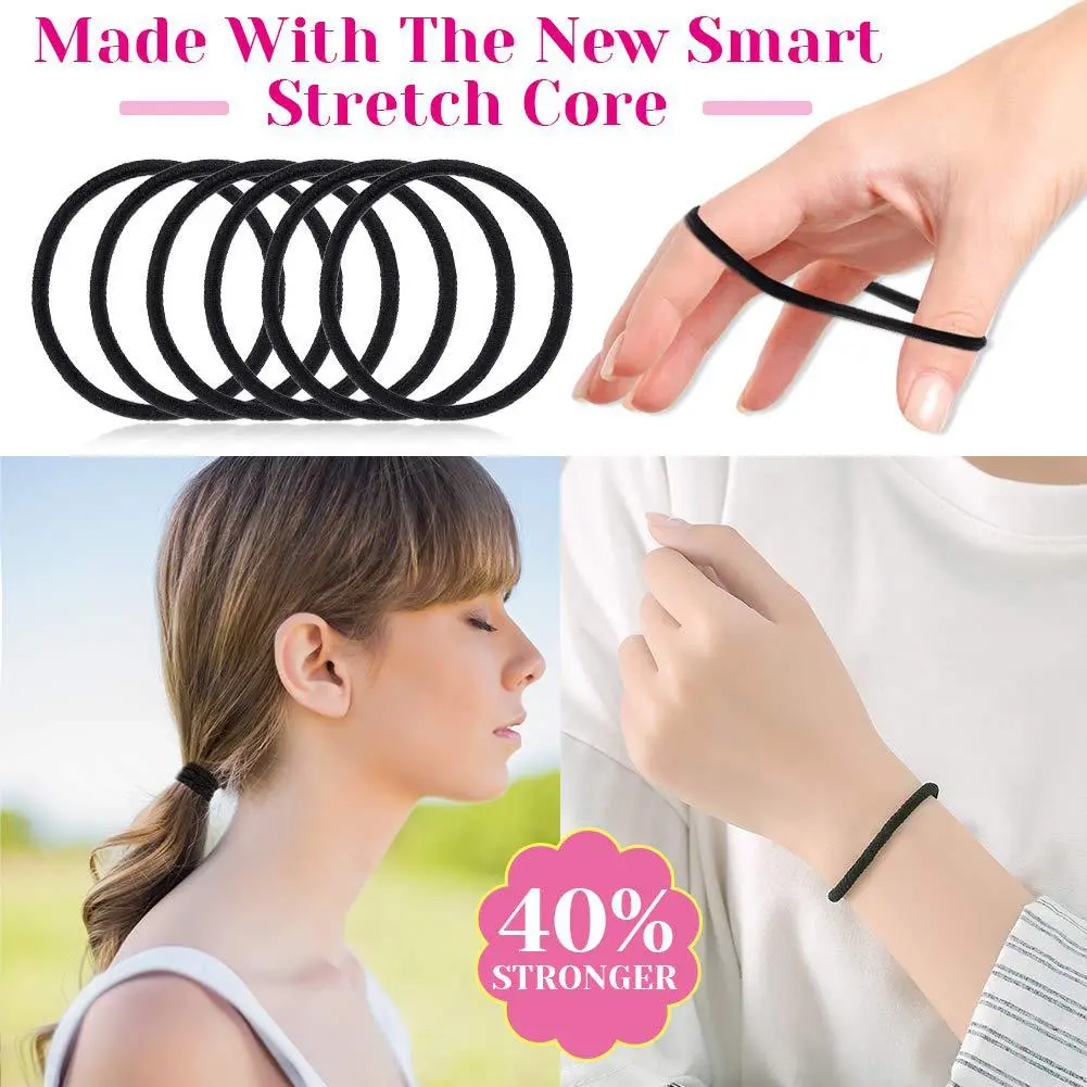 100PCS/Set Women 4CM Basic Nylon Elastic Hair Bands Ponytail Hair Scrunchie Rubber Bands Headband Hair Accessories Headwear