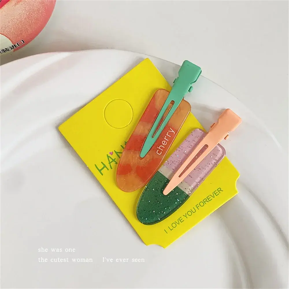 2Pcs/Set Seamless Children Hairpin Dopamine Sweet Candy Color Hairpin Cute Women's Side Hairpin Juice Series Hair Accessories