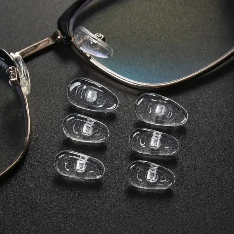 10Pairs Air Chamber Clear Oval Eyeglass Nose Bracket Silicone Nose Pads Eyewear Bracket Anti-drop Sunglasses Glasses Accessories