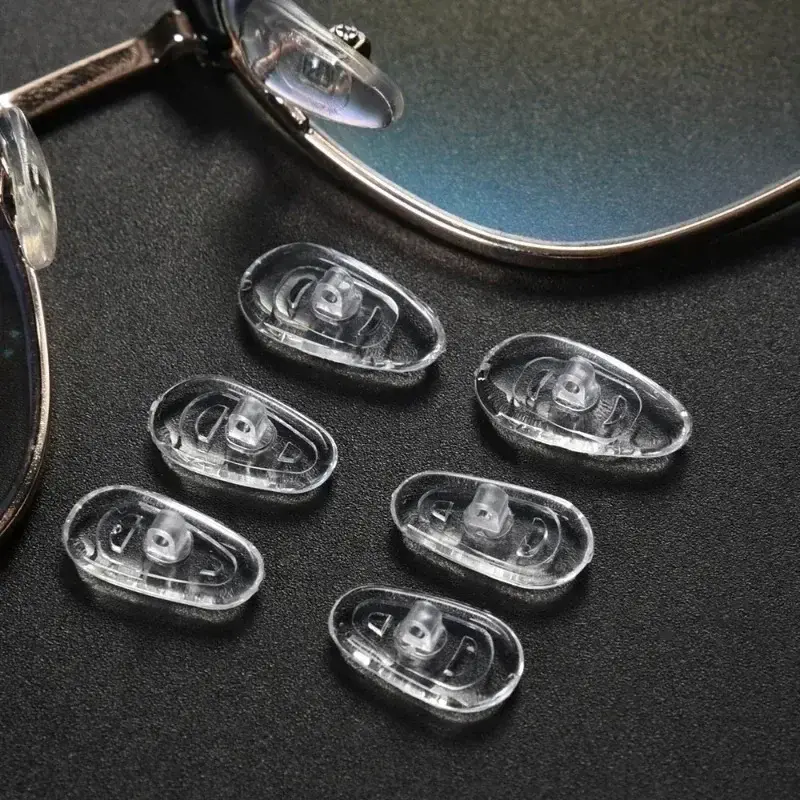 10Pairs Air Chamber Clear Oval Eyeglass Nose Bracket Silicone Nose Pads Eyewear Bracket Anti-drop Sunglasses Glasses Accessories