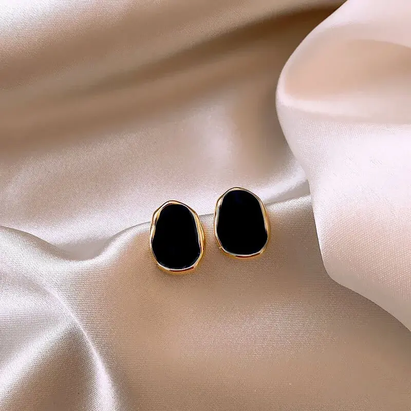 Circular Droplet Shaped Irregularity Metal Earring for Women Vintage Jewelry Design Fashion Aesthetic Earrings Accessories